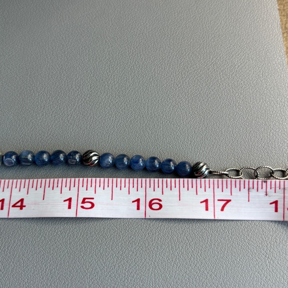 Carolyn Pollack Blue Kyanite Sterling Beaded Necklace 17" - Picture 6 of 6
